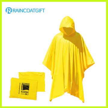 Poncho De Chuva De Plástico Amarelo Reutilizável À Prova D &#39;Água